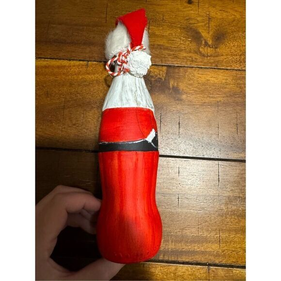 Hand painted Santa Glass Coke Bottle - Picture 4 of 4